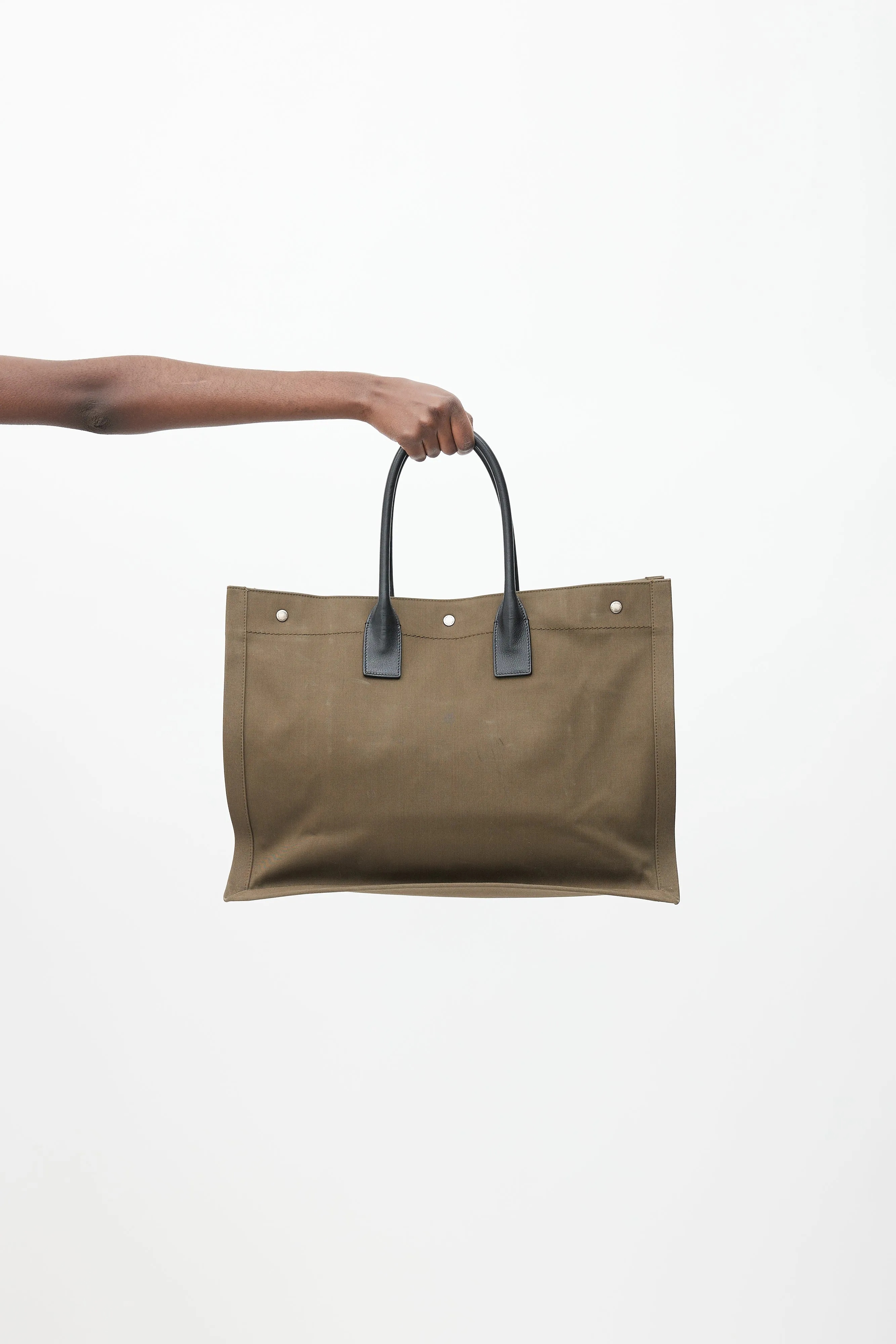2019 Khaki Green Canvas Large Rive Gauche Tote