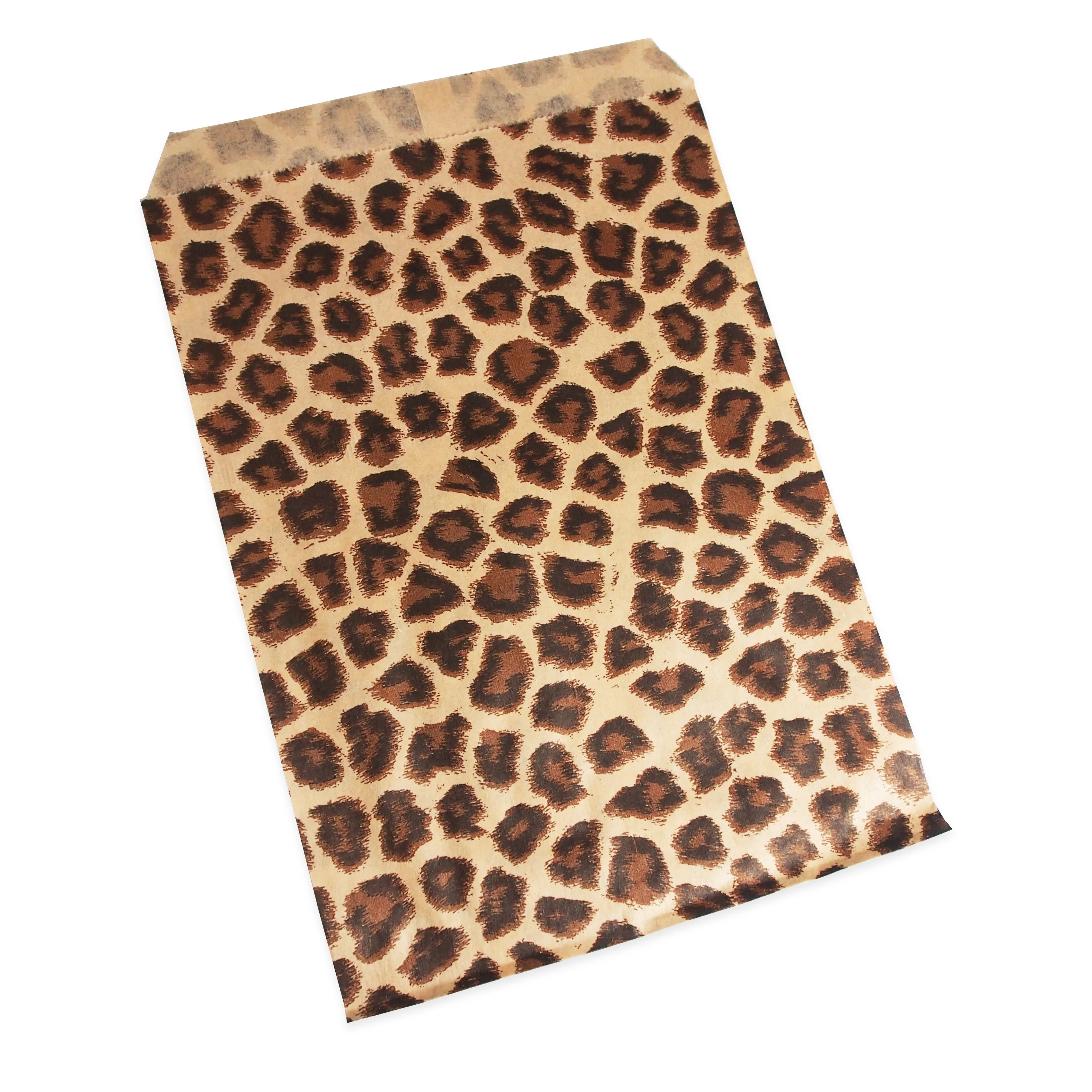 Animal Pattern Flat Paper Bags -100Bags/Pack - multiple colors & sizes available