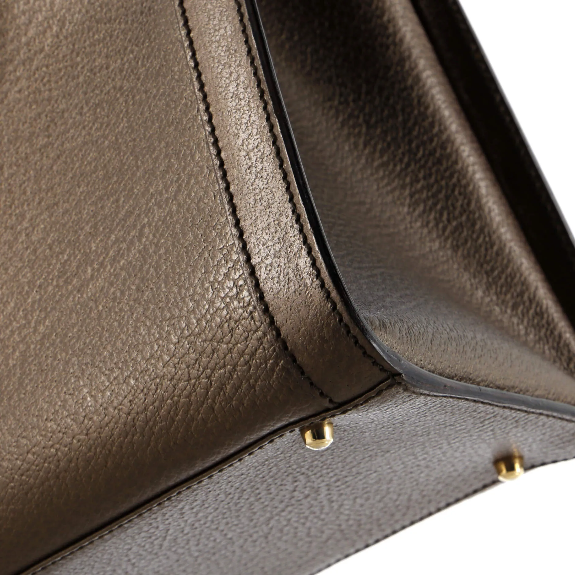 Bamboo Handle Tote Leather Large