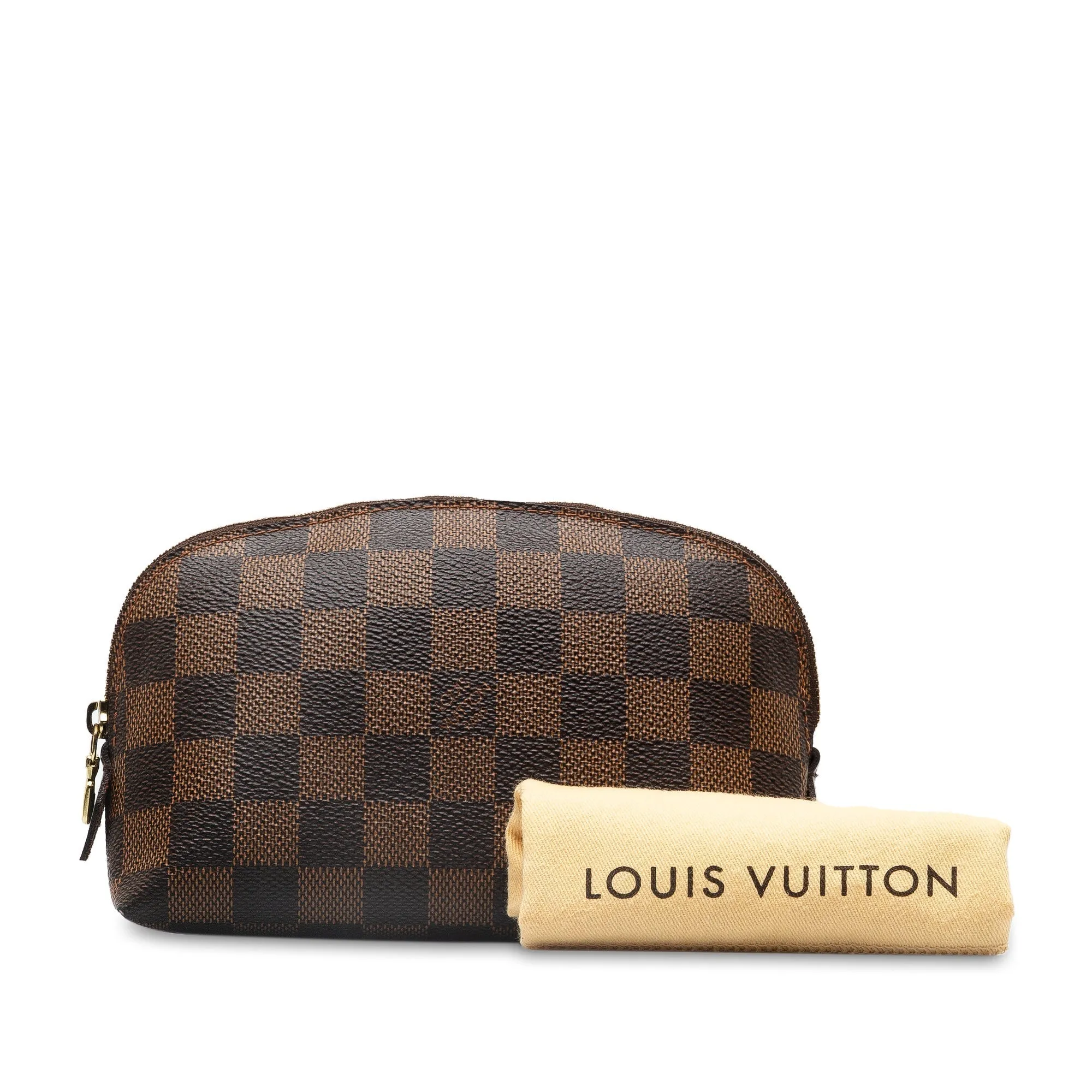 Brown Louis Vuitton Damier Ebene Cosmetic Pouch Clutch Bag