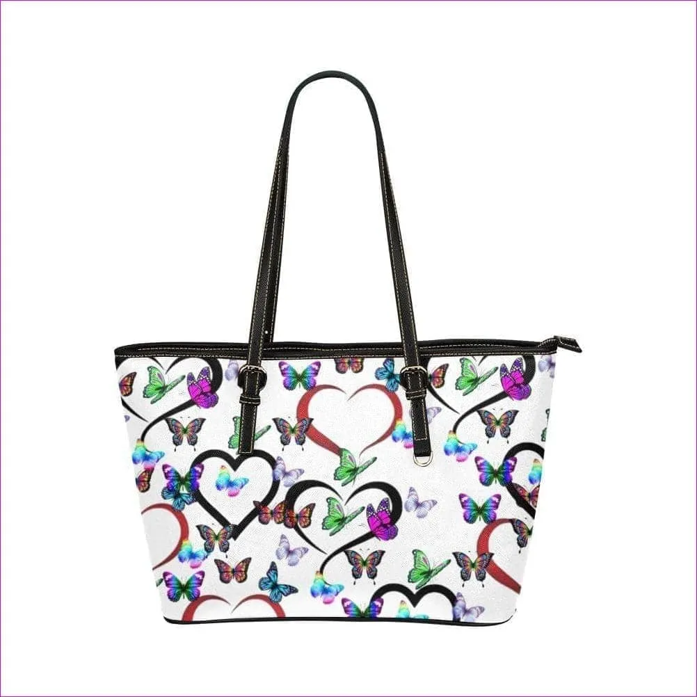 Butterfly Love Leather Tote Bag