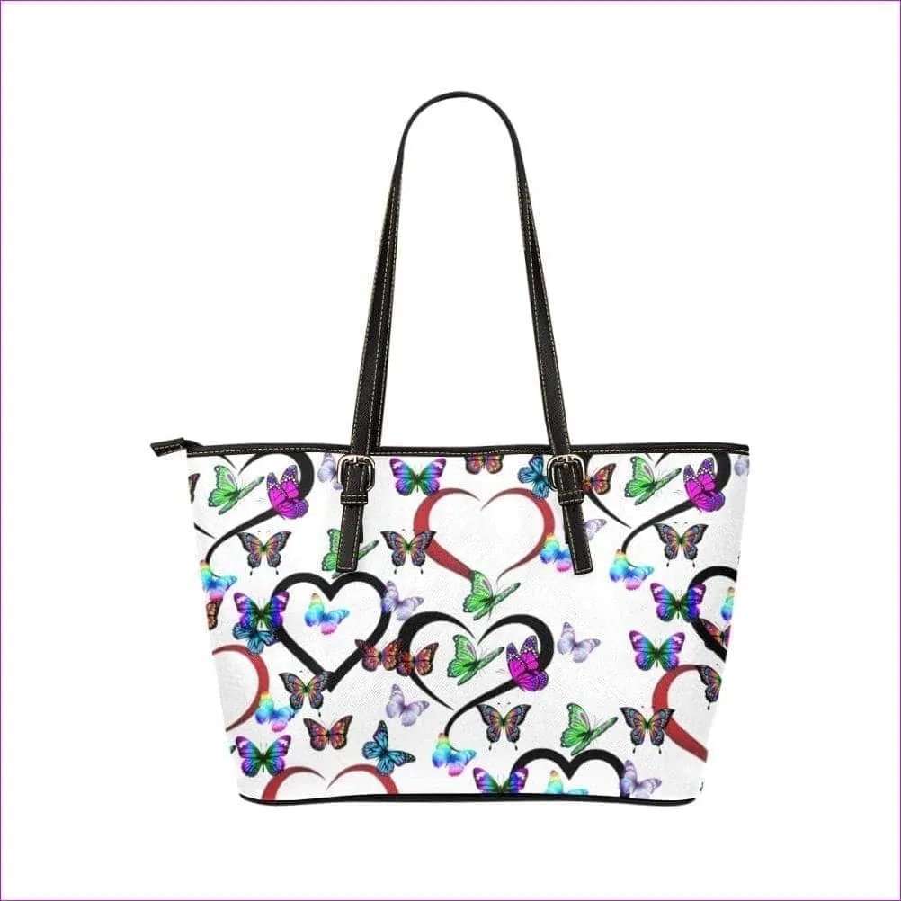 Butterfly Love Leather Tote Bag