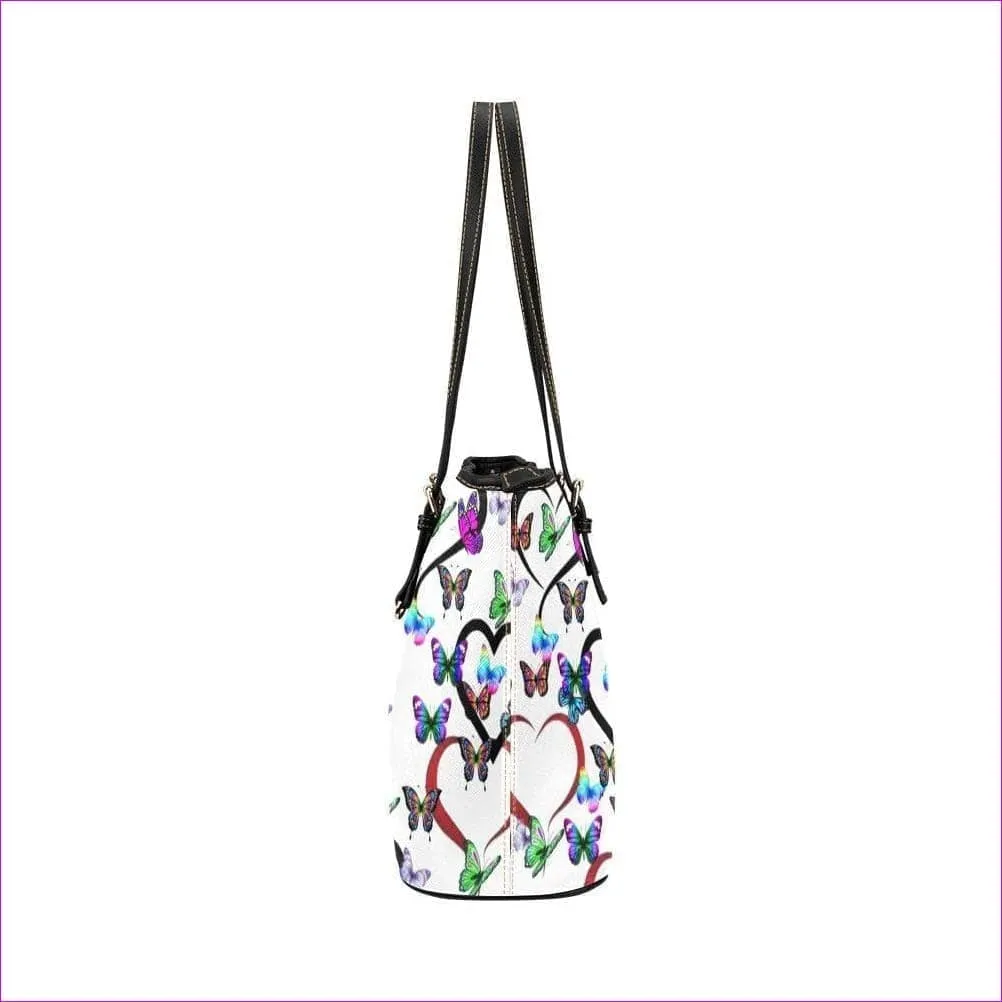 Butterfly Love Leather Tote Bag