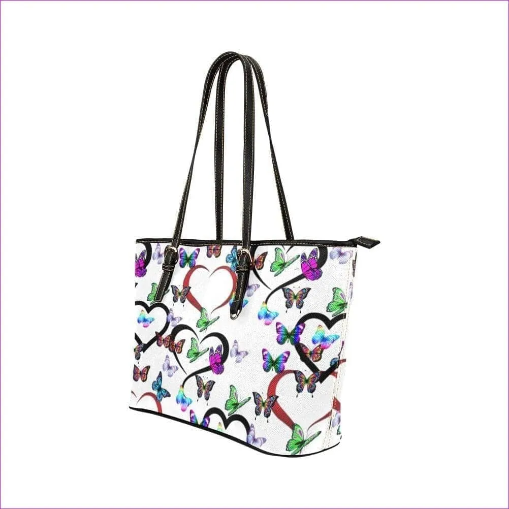 Butterfly Love Leather Tote Bag