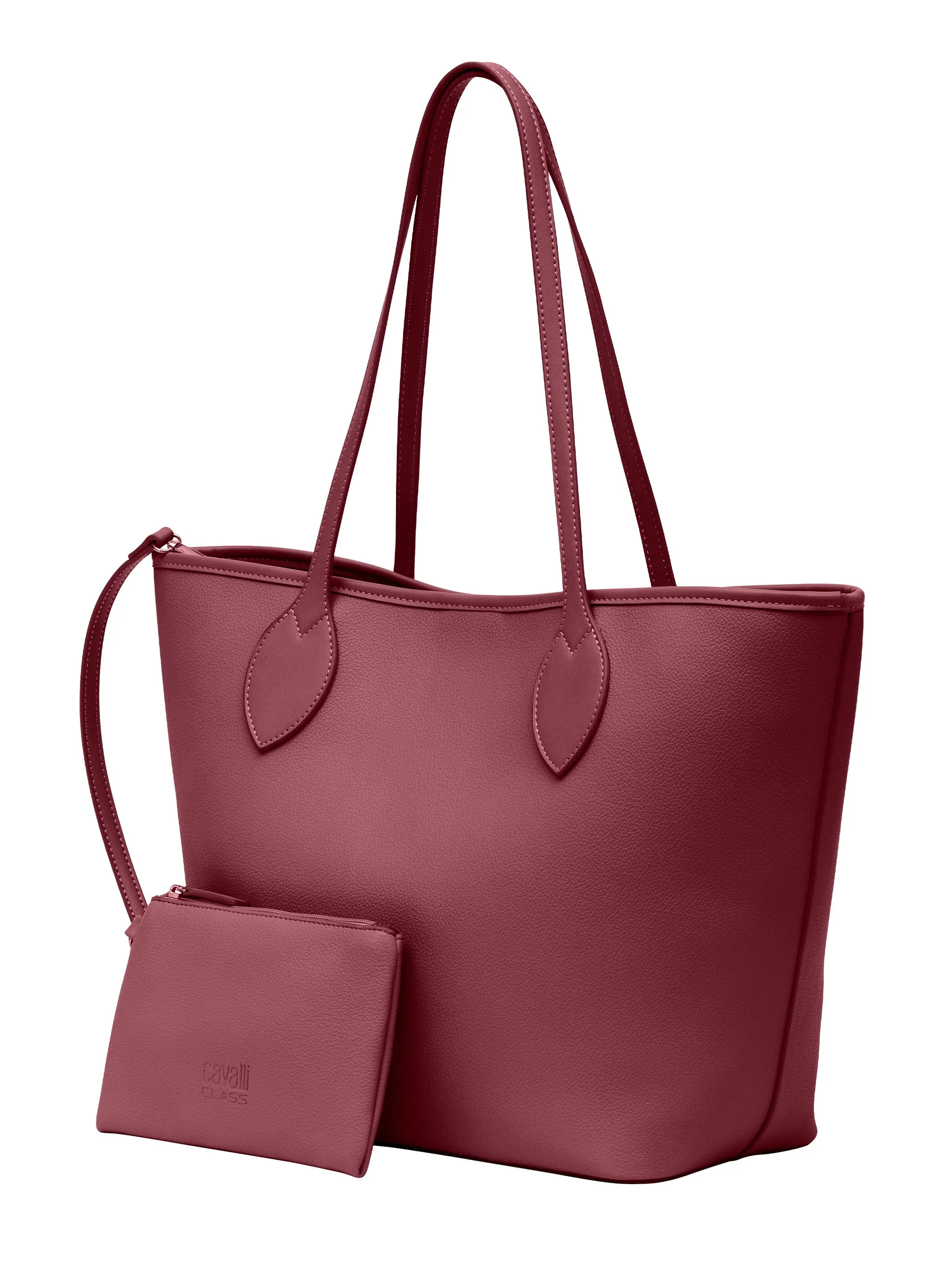 Cavalli Class Burgundy Everyday Soft Large Shopper Tote Bag
