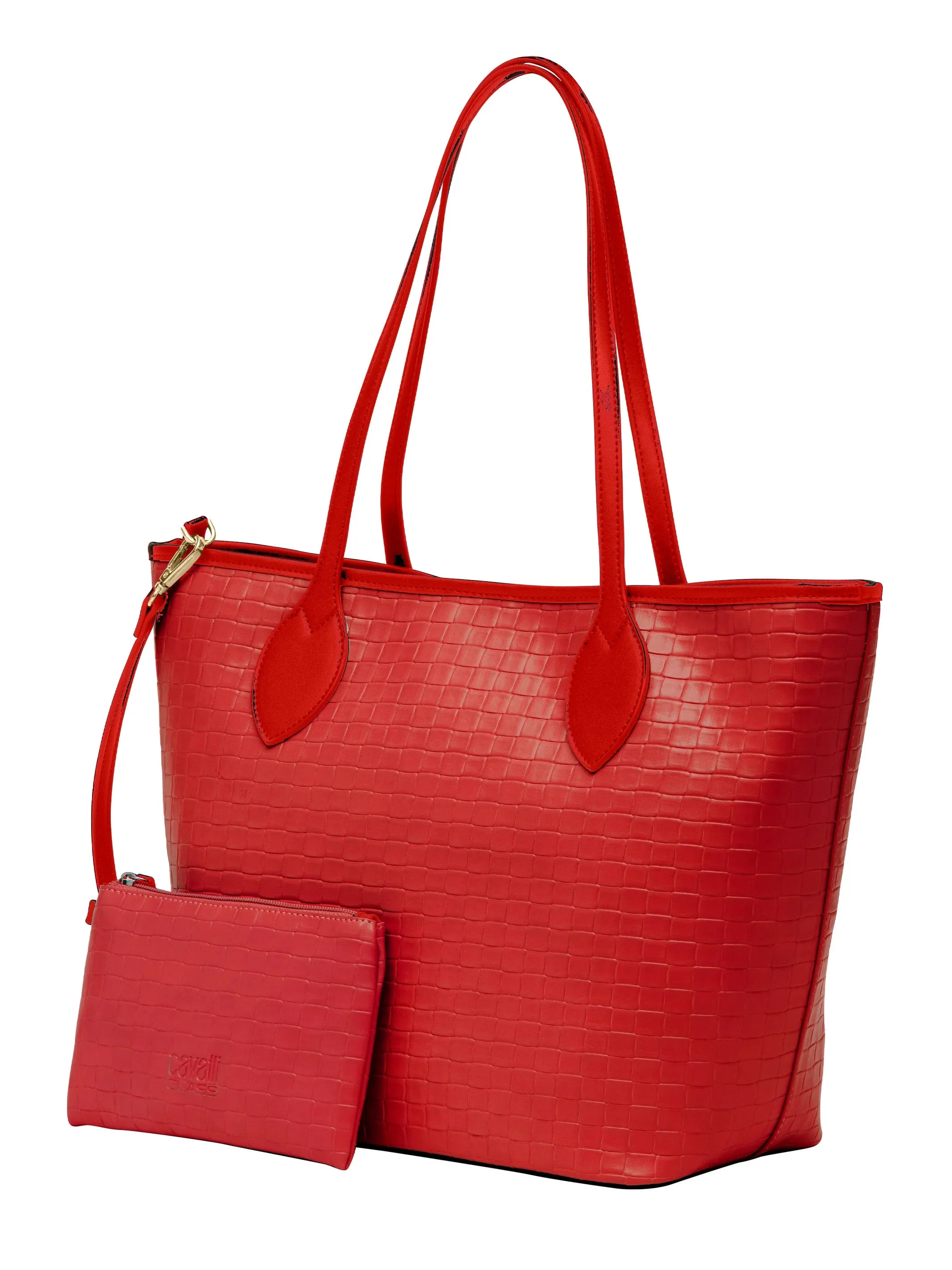 Cavalli Class Red Everyday Soft Large Shopper Tote Bag