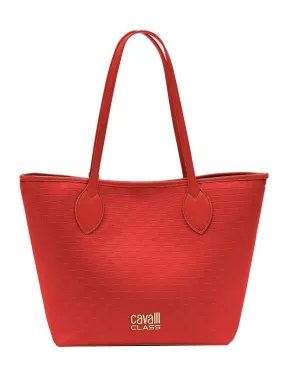 Cavalli Class Red Everyday Soft Large Shopper Tote Bag