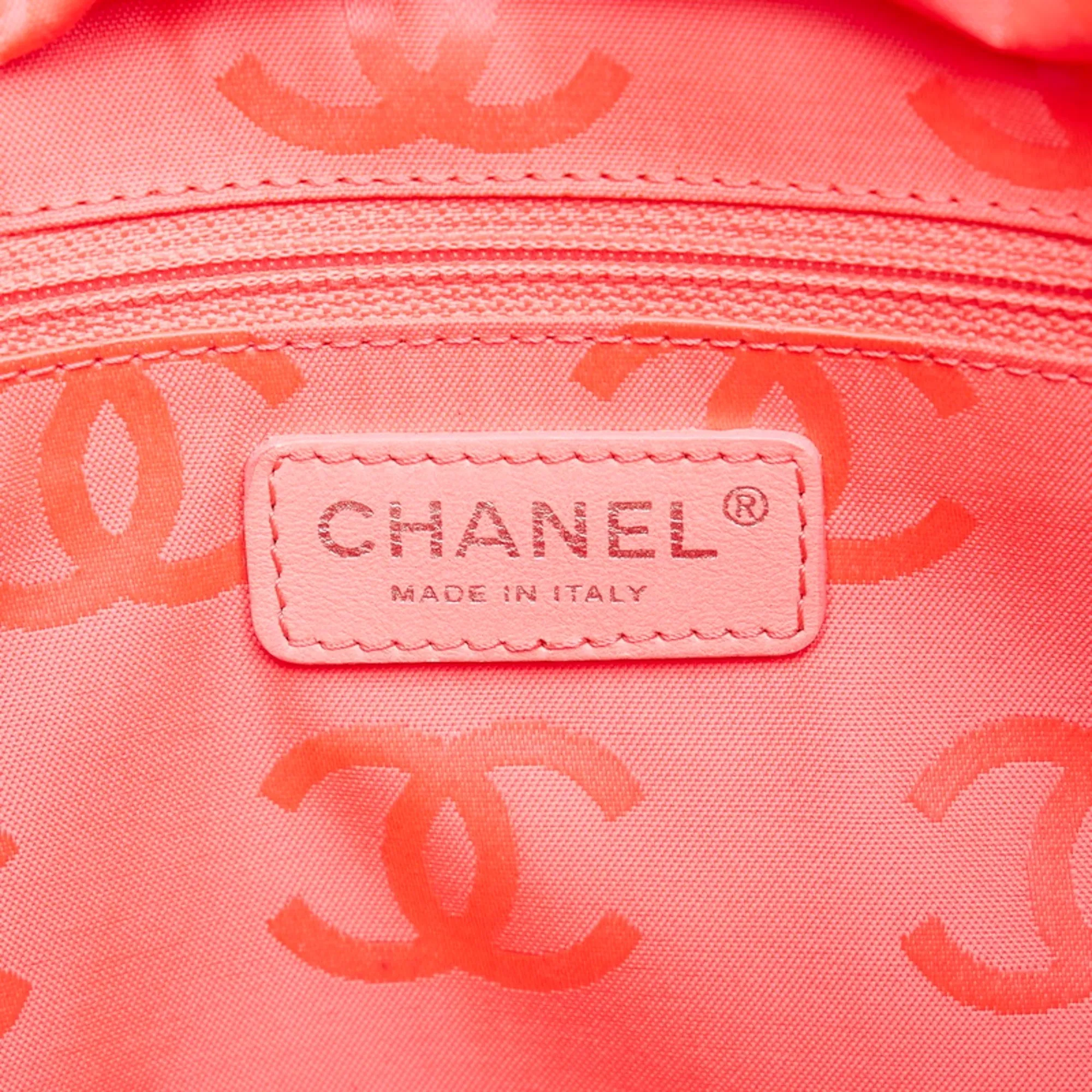 Chanel Cambon Line Large Tote Bag Black Lambskin Ladies