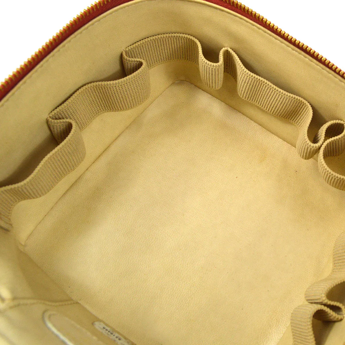 CHANEL Cosmetic Vanity Handbag Red Caviar