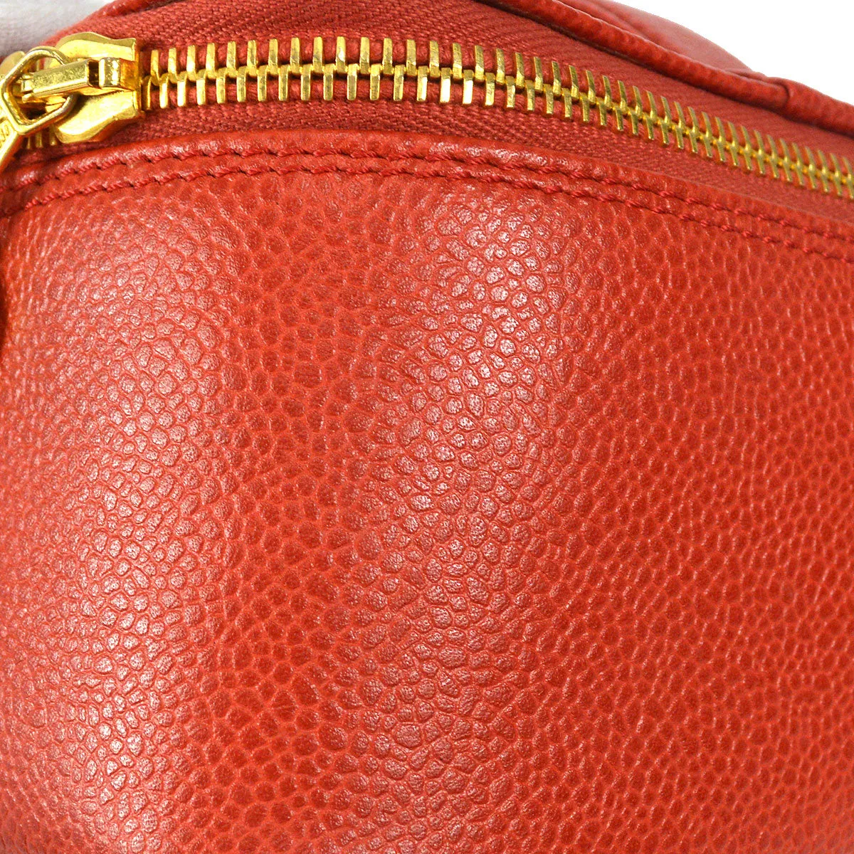 CHANEL Cosmetic Vanity Handbag Red Caviar