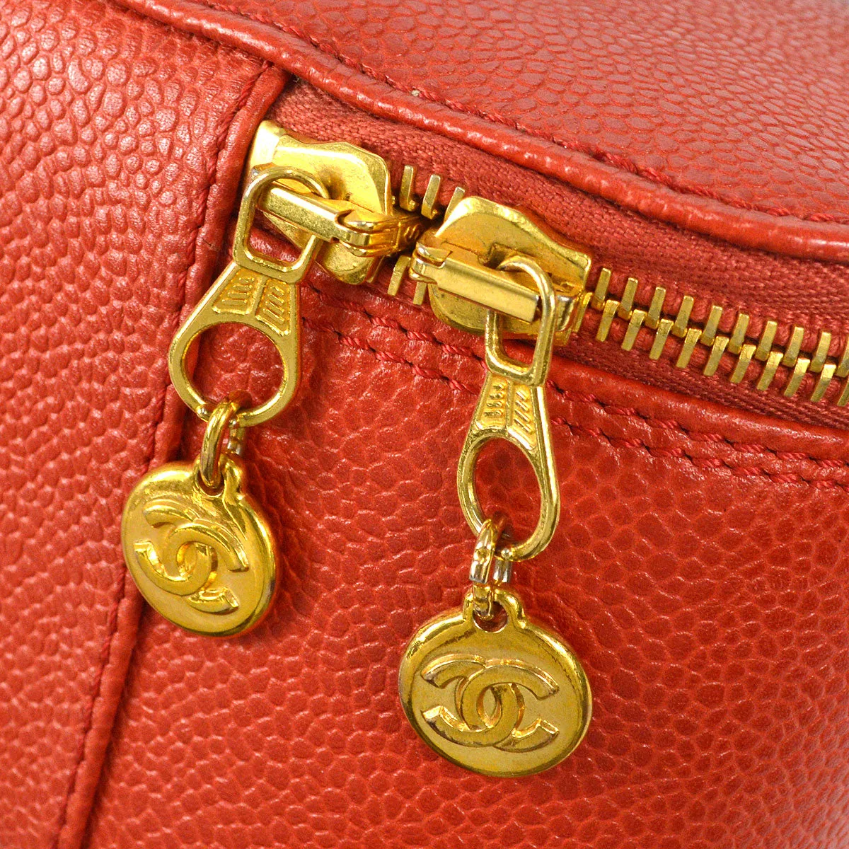 CHANEL Cosmetic Vanity Handbag Red Caviar