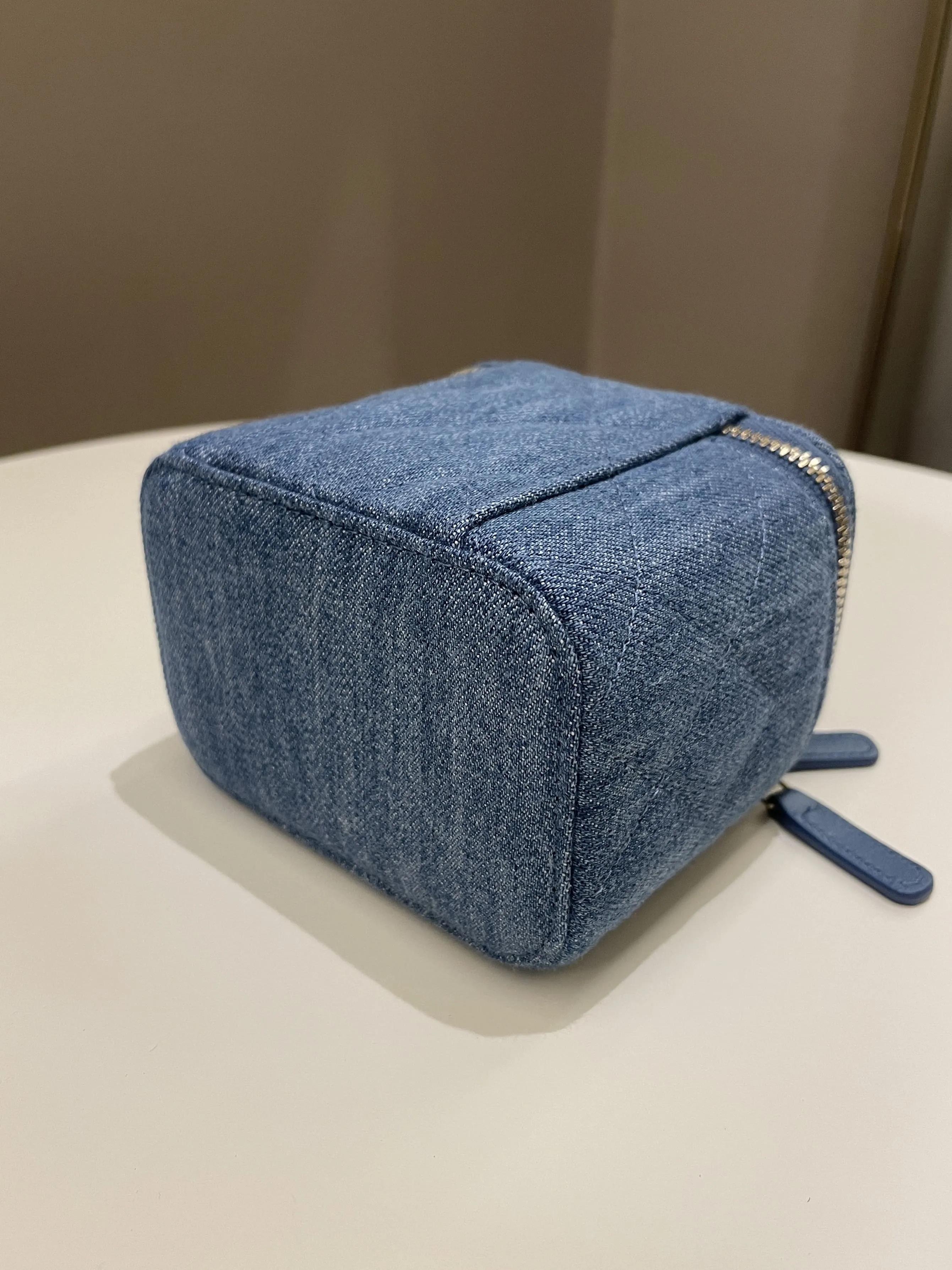 Chanel Quilted Pearl Crush Mini Vanity Cube Denim