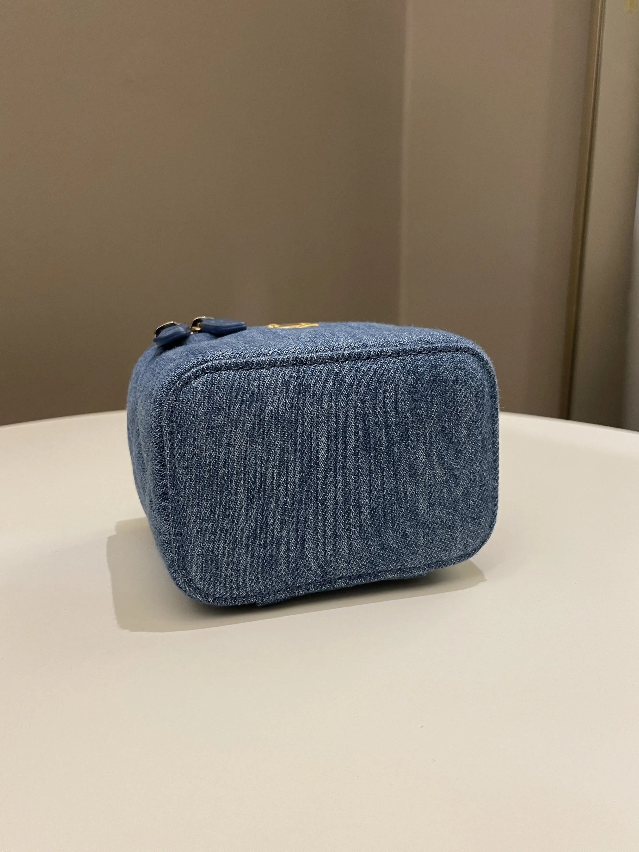 Chanel Quilted Pearl Crush Mini Vanity Cube Denim