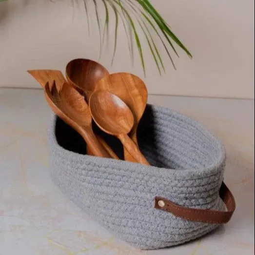 Cotton Shelf Storage Basket | 10 x 6 x 4 Inches