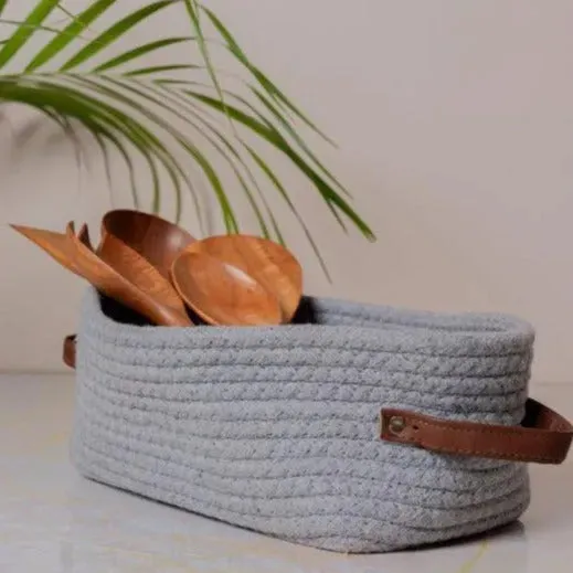 Cotton Shelf Storage Basket | 10 x 6 x 4 Inches