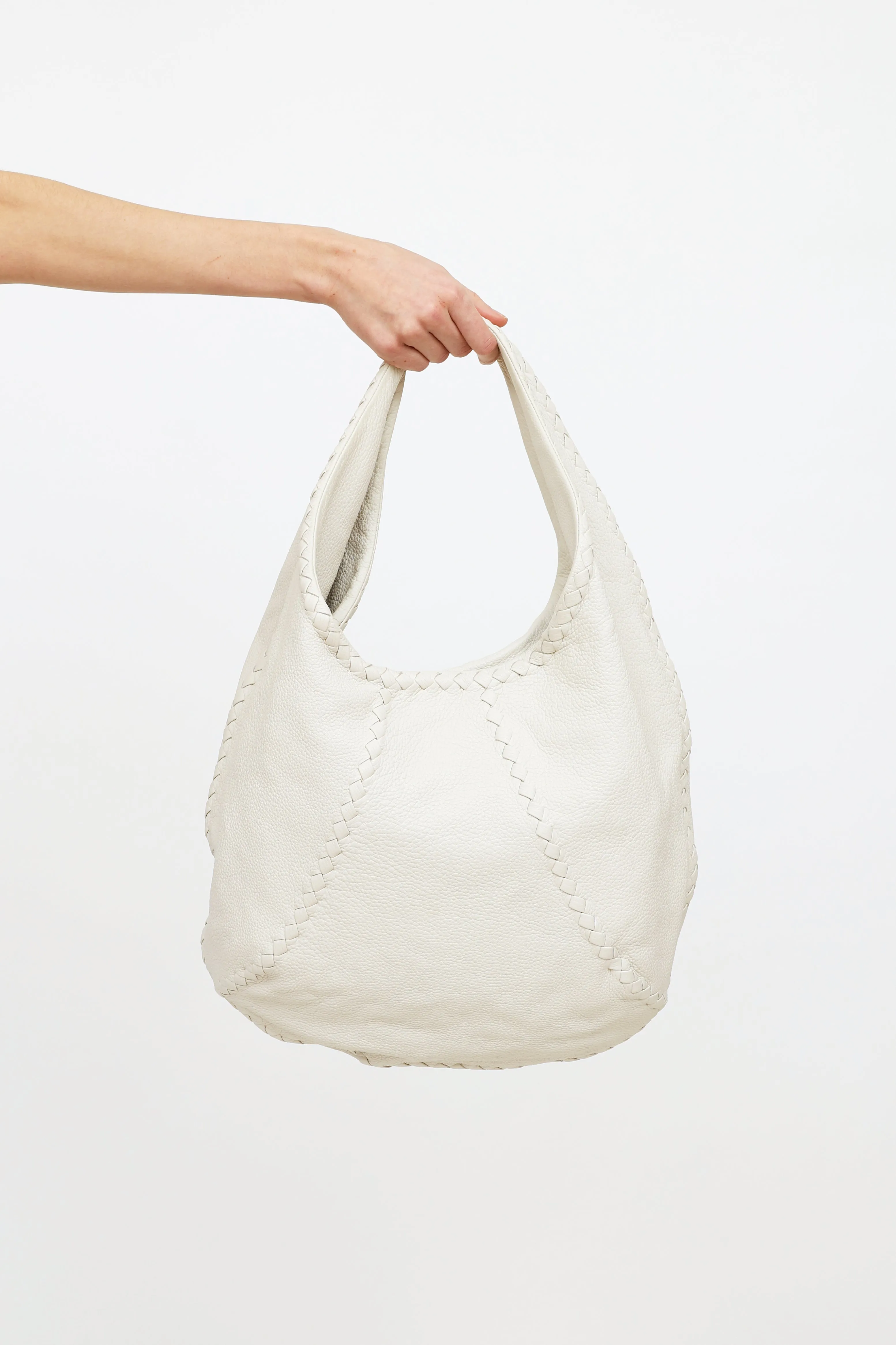 Cream Cervo Leather Bag