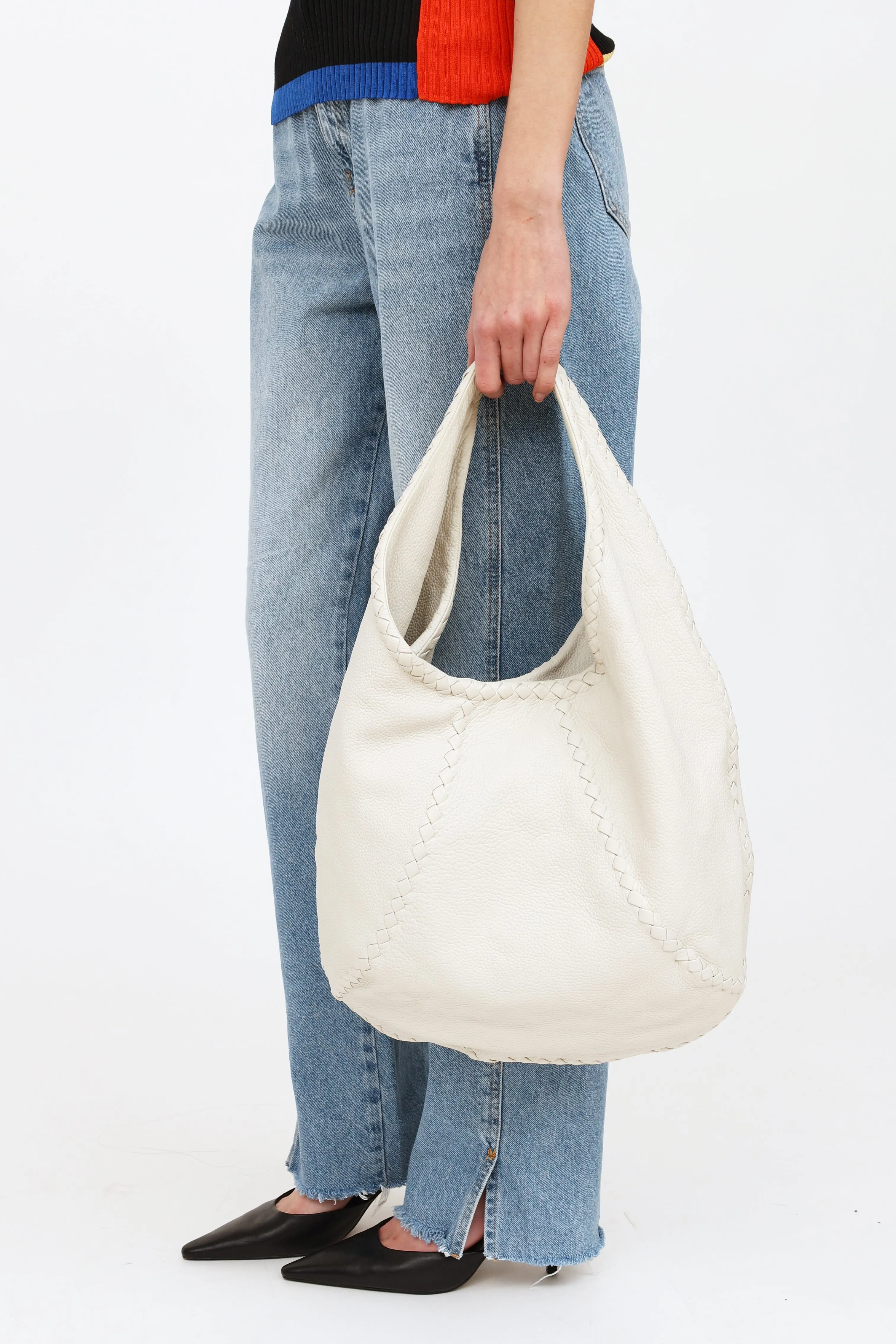 Cream Cervo Leather Bag