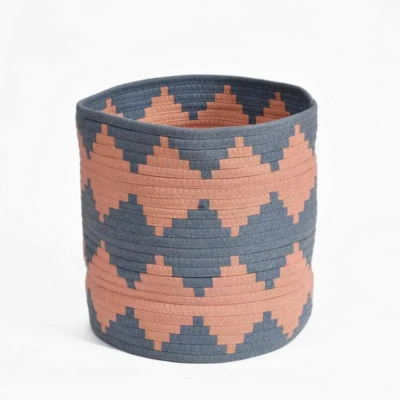 Diamond Jacquard Storage Basket | 12 Inches