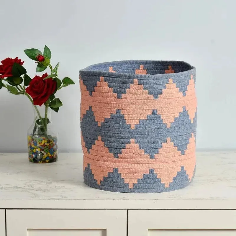 Diamond Jacquard Storage Basket | 12 Inches