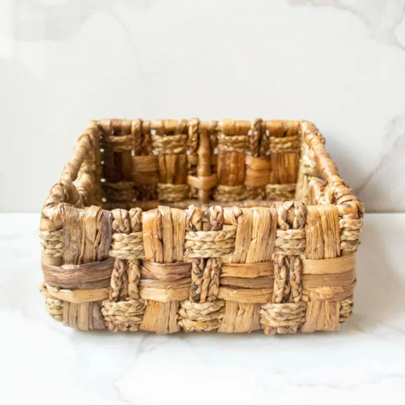Fancy Water Hyacinth Woven Basket | 8 Inches