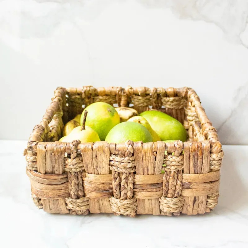 Fancy Water Hyacinth Woven Basket | 8 Inches