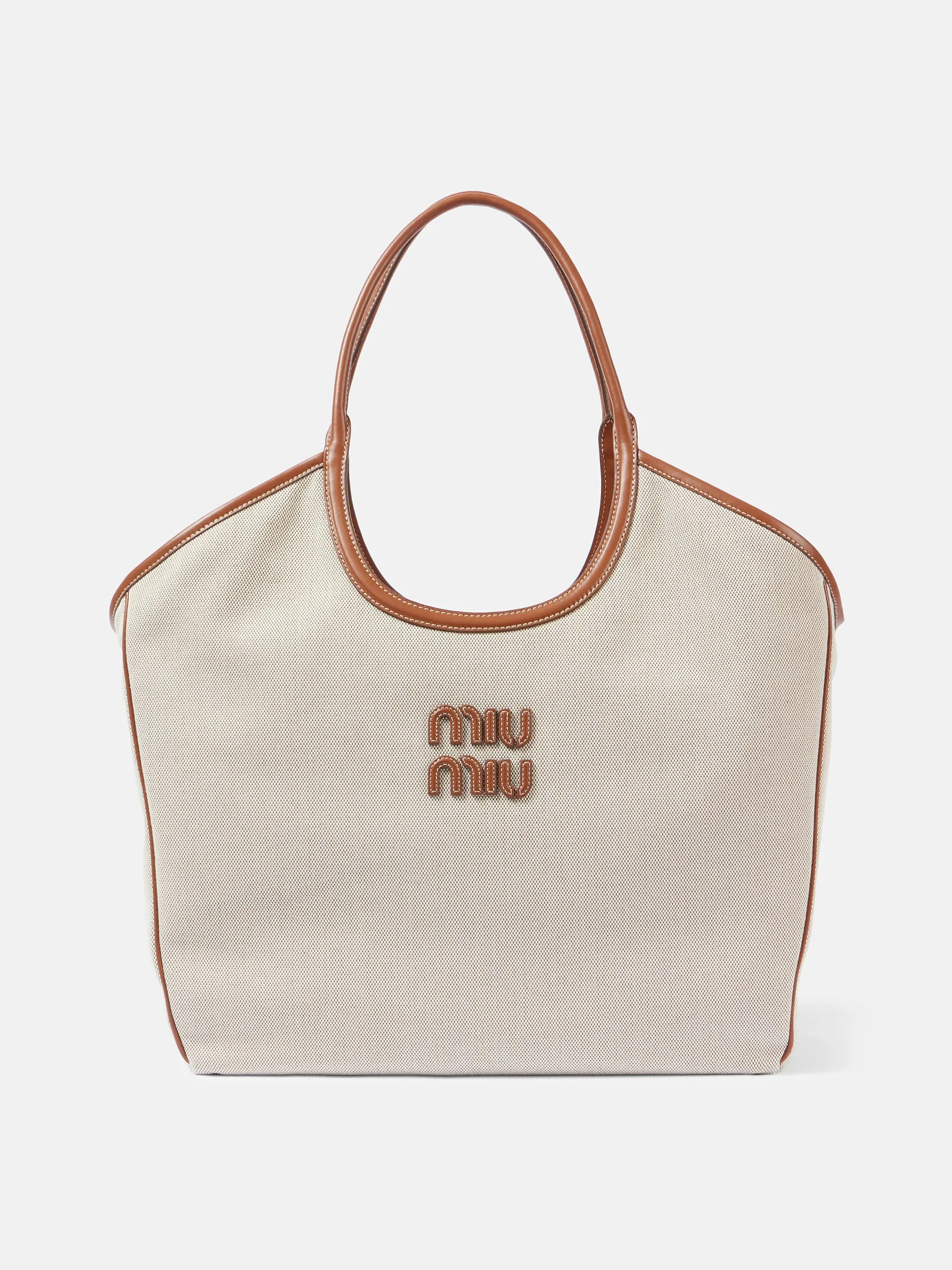 Ivy Large leather-trimmed canvas tote bag