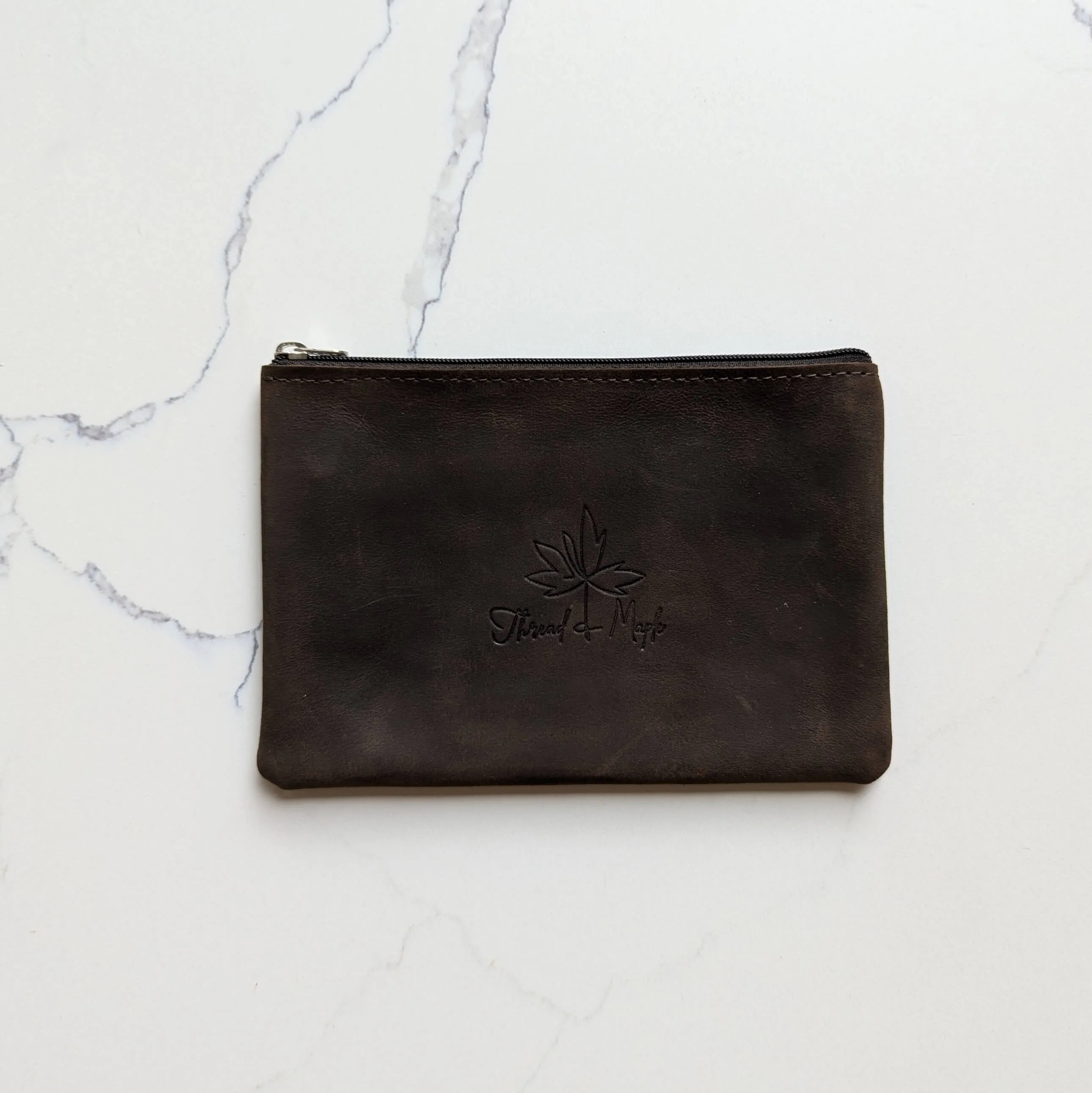 Leather Zip Pocket Velcro Tab