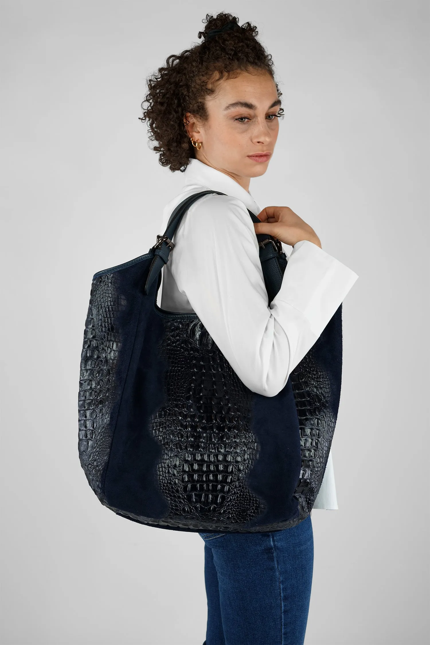 Ledershopper DANA mit Krokoprägung