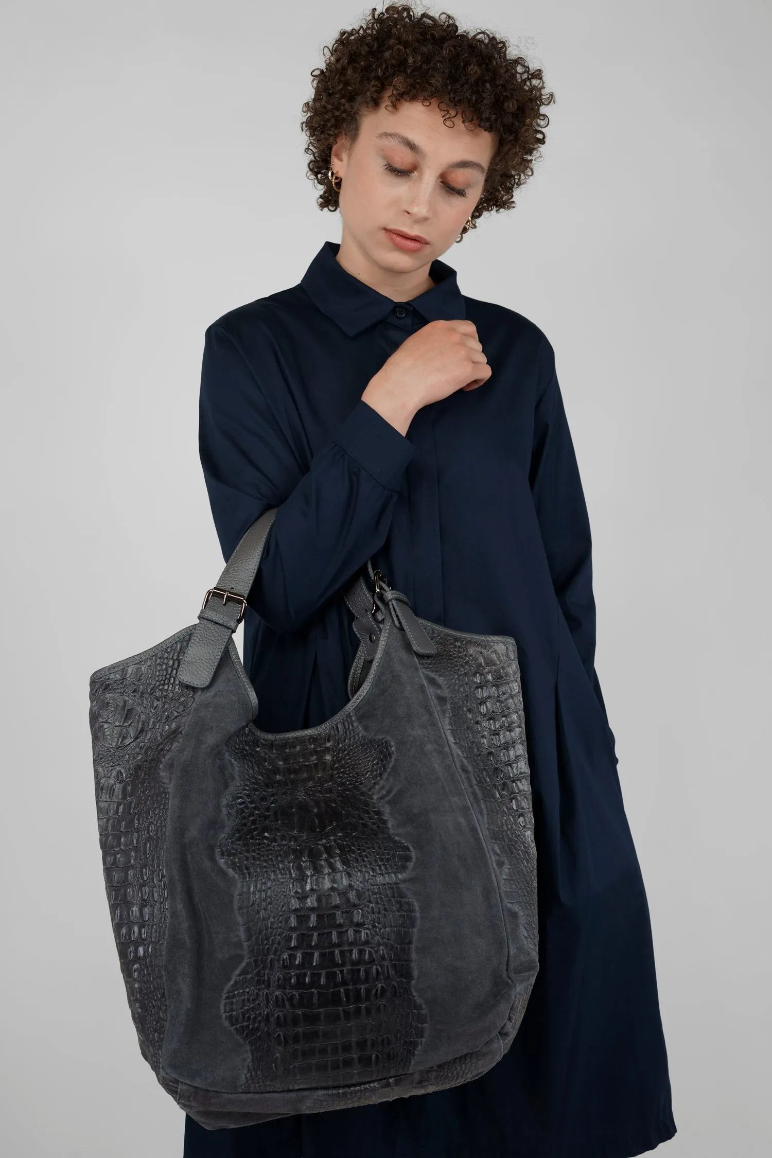 Ledershopper DANA mit Krokoprägung