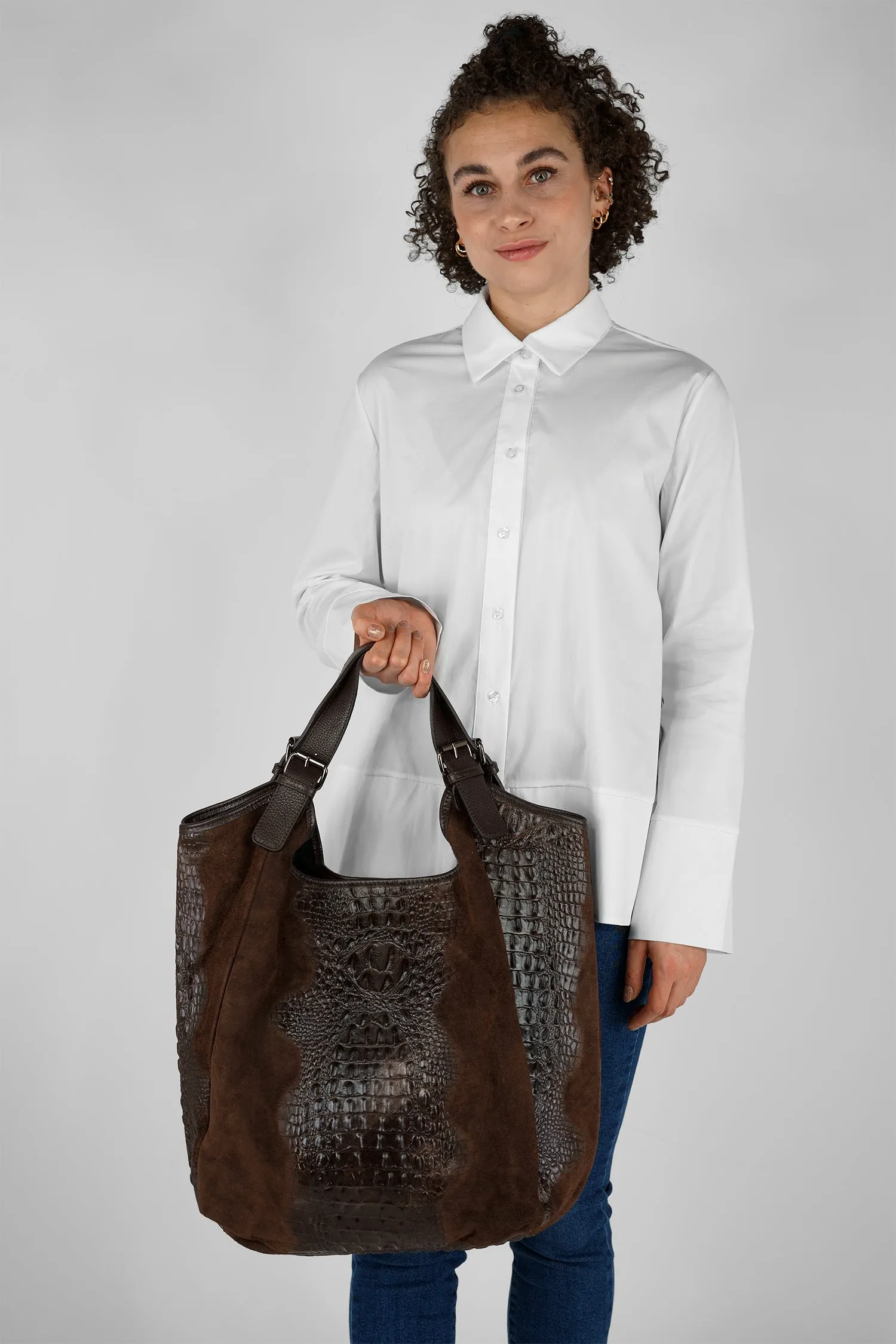 Ledershopper DANA mit Krokoprägung