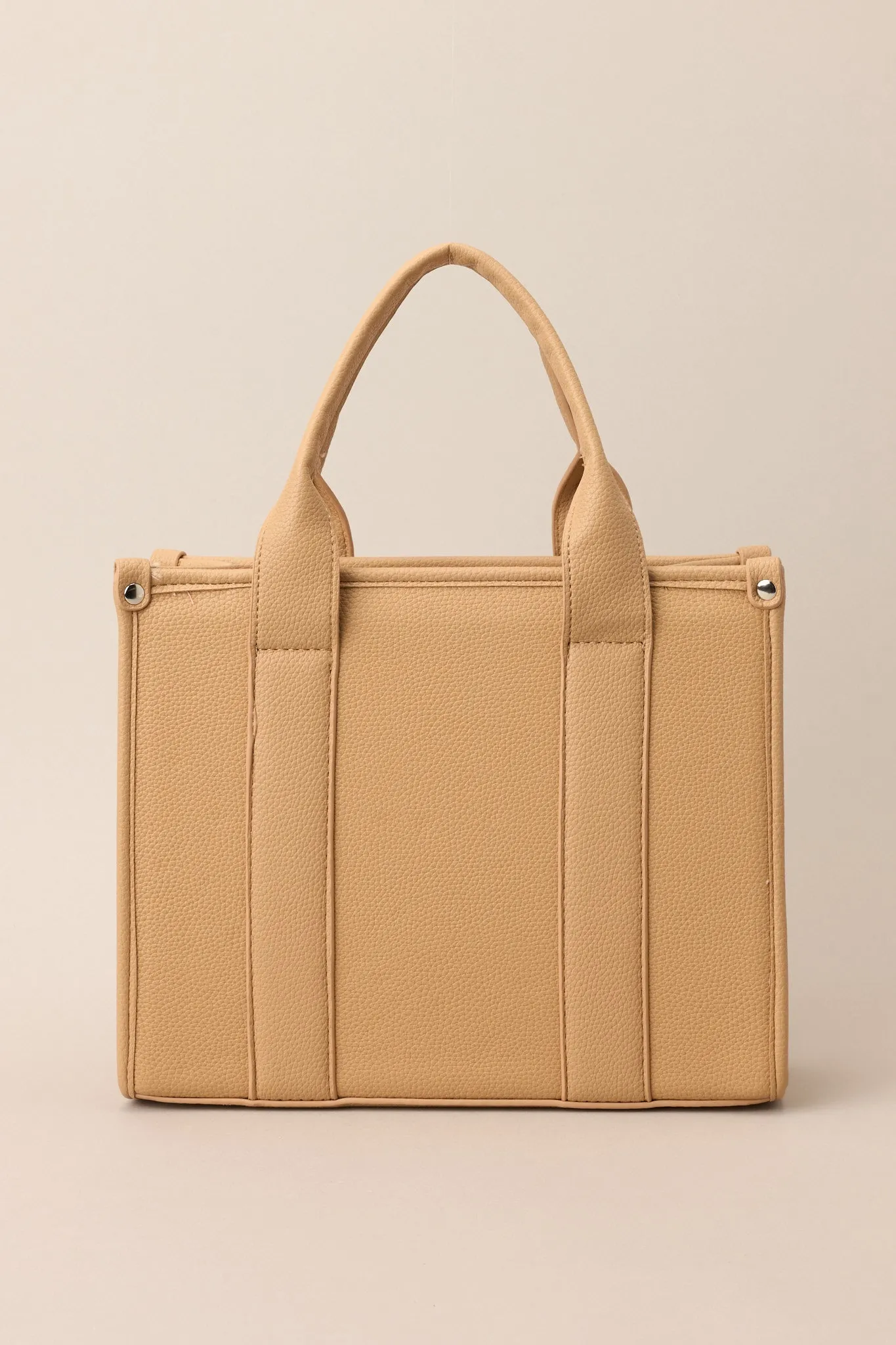 Living On Purpose Tan Faux Leather Tote Bag