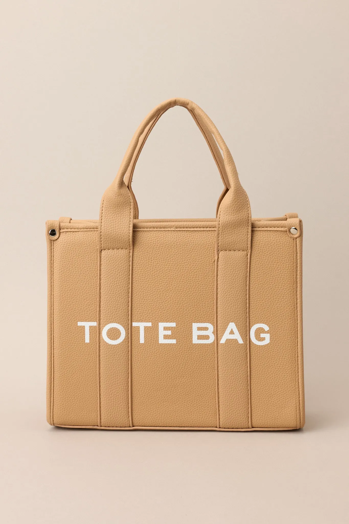 Living On Purpose Tan Faux Leather Tote Bag