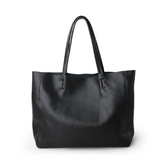 luxury Soft Genuine Leather Women Shoulder Bags Large Capacity