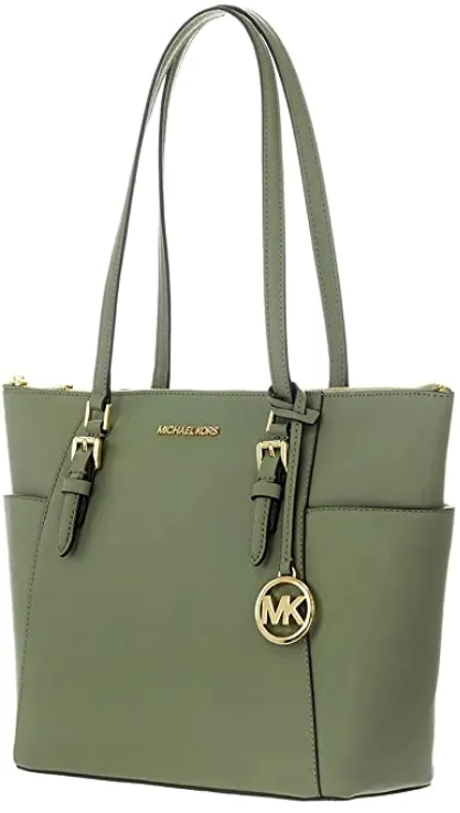 MICHAEL KORS Charlotte Large Saffiano Leather Top-Zip Tote Bag