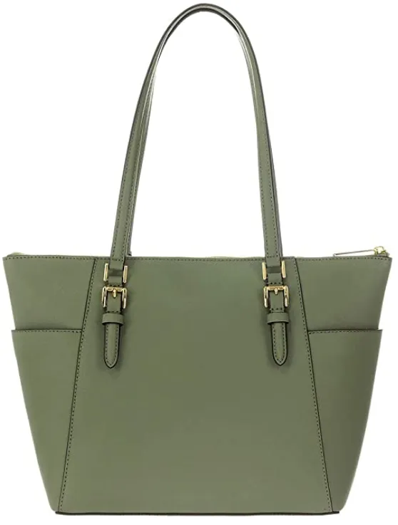 MICHAEL KORS Charlotte Large Saffiano Leather Top-Zip Tote Bag