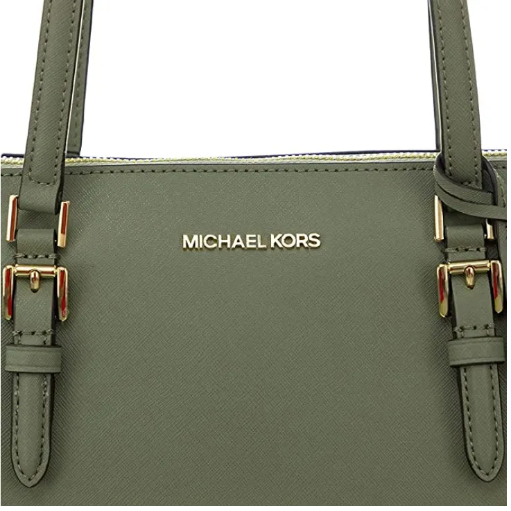 MICHAEL KORS Charlotte Large Saffiano Leather Top-Zip Tote Bag