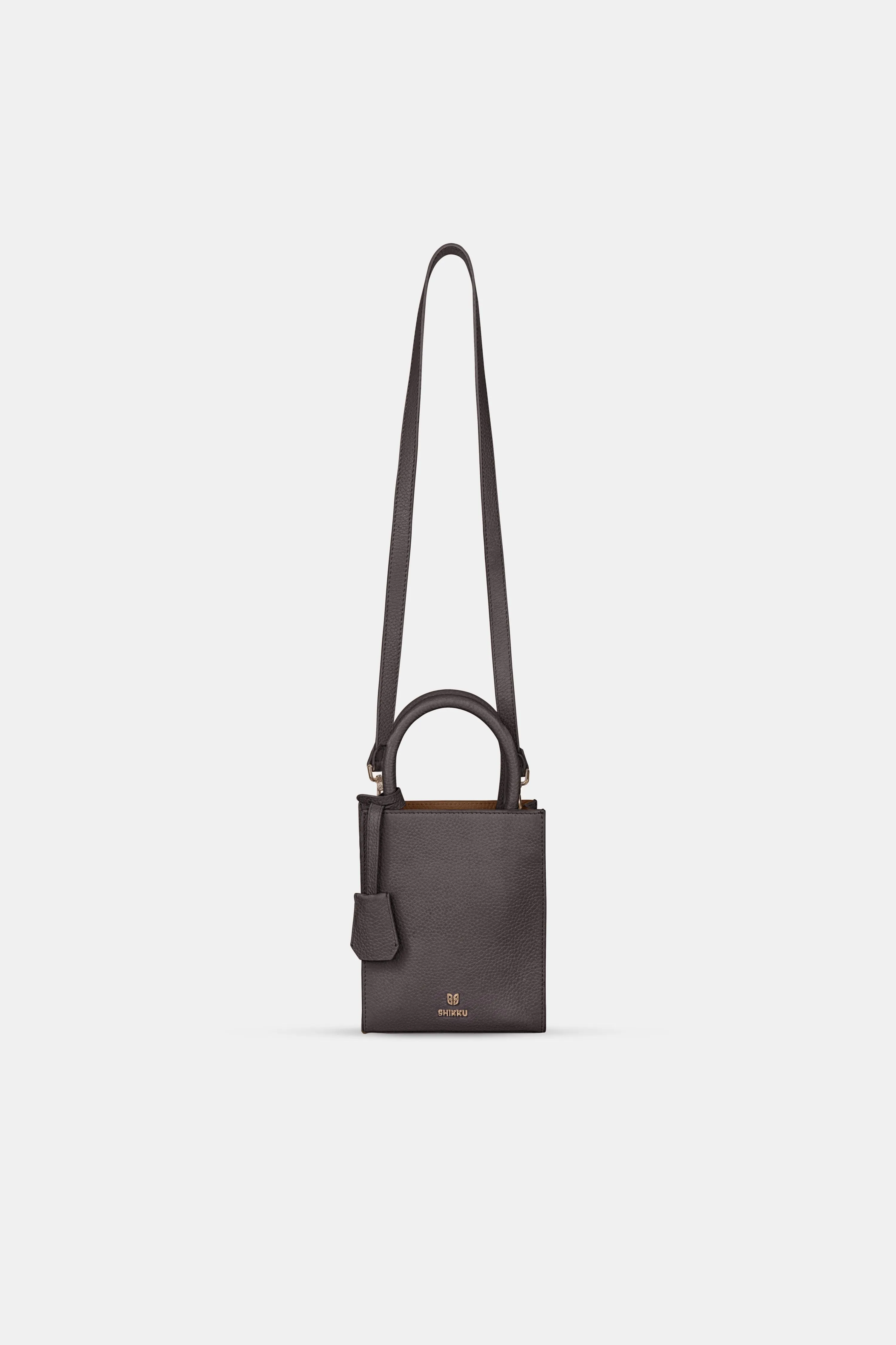 Mini Tote Leather Bag - Brown Cappuccino