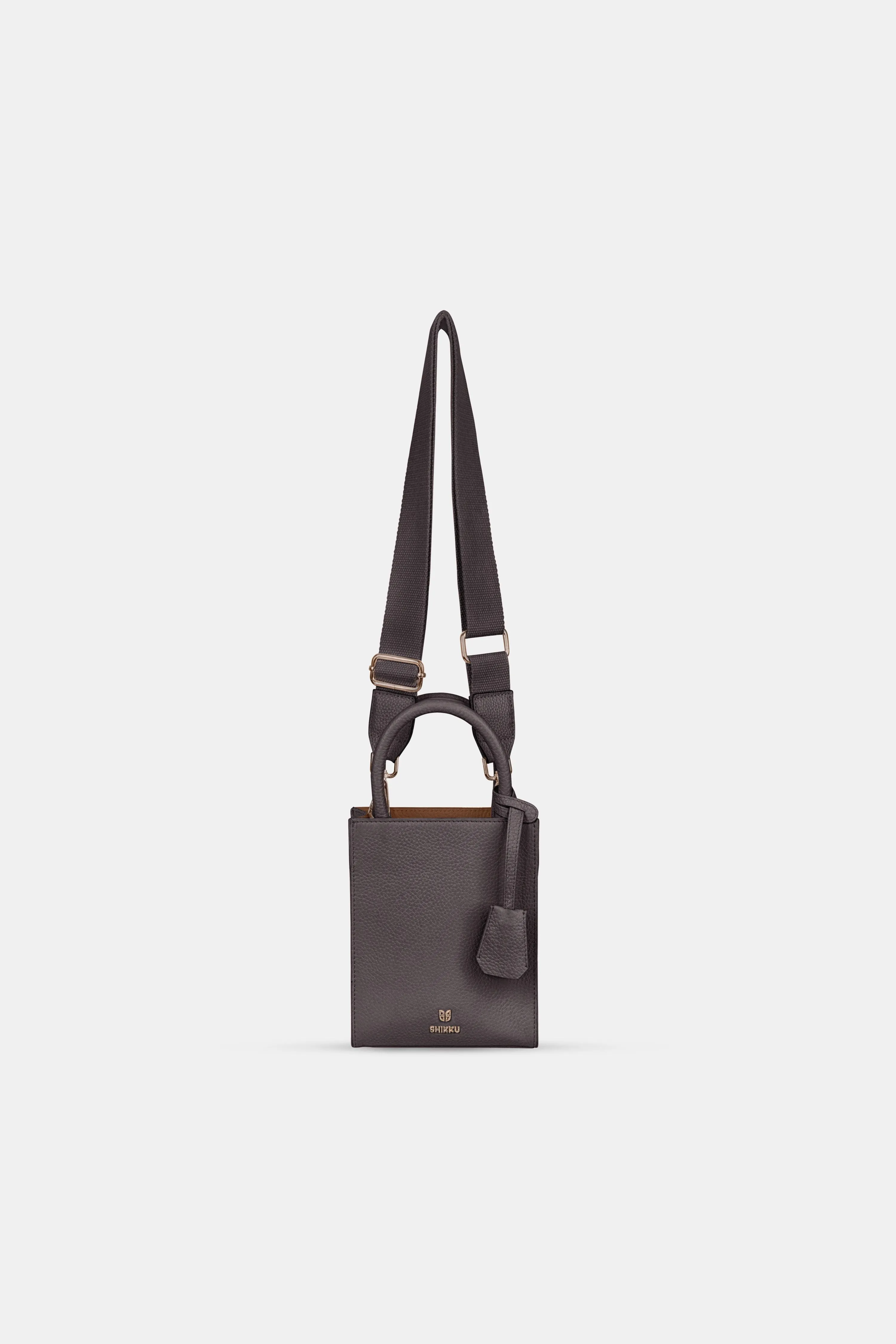Mini Tote Leather Bag - Brown Cappuccino