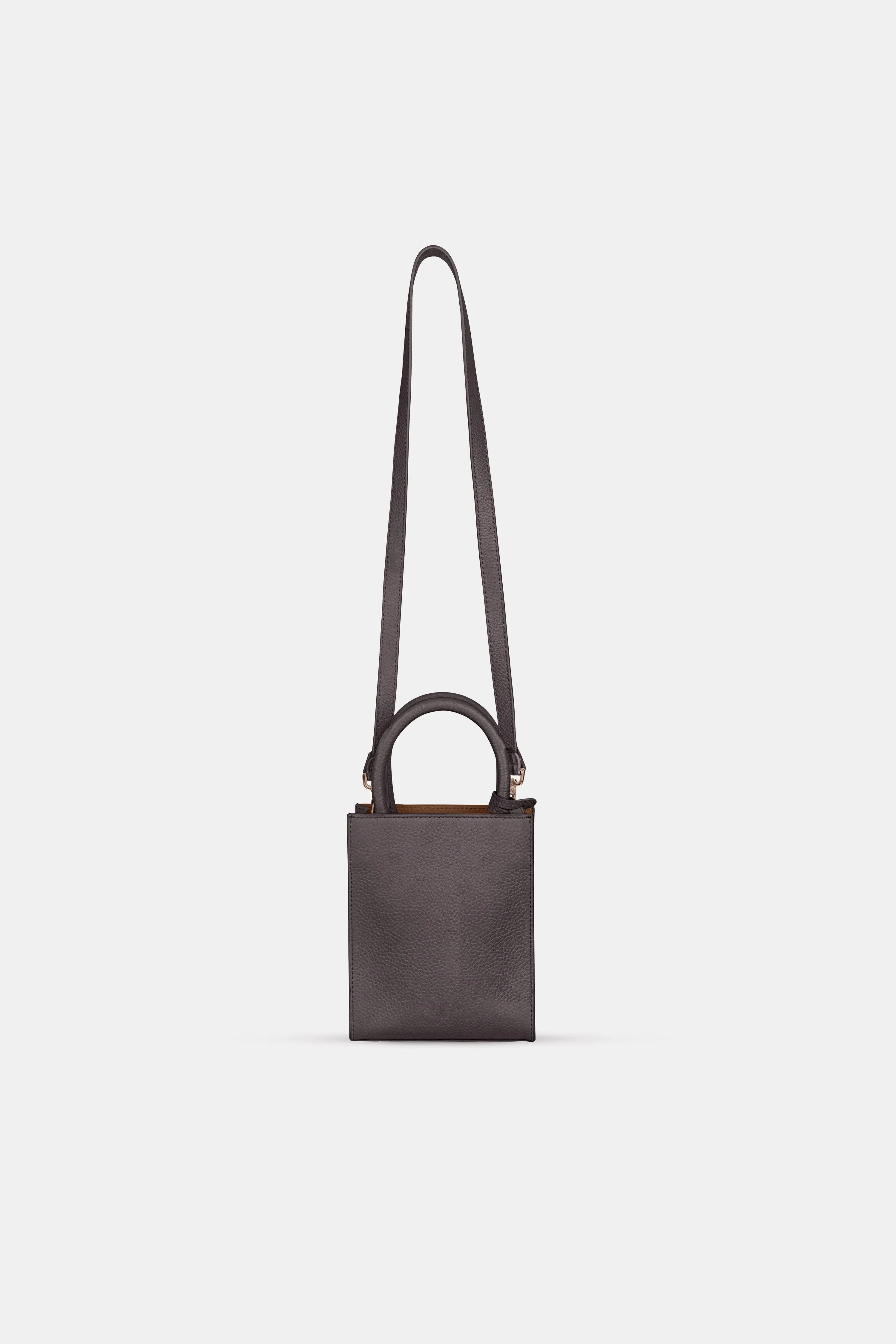 Mini Tote Leather Bag - Brown Cappuccino