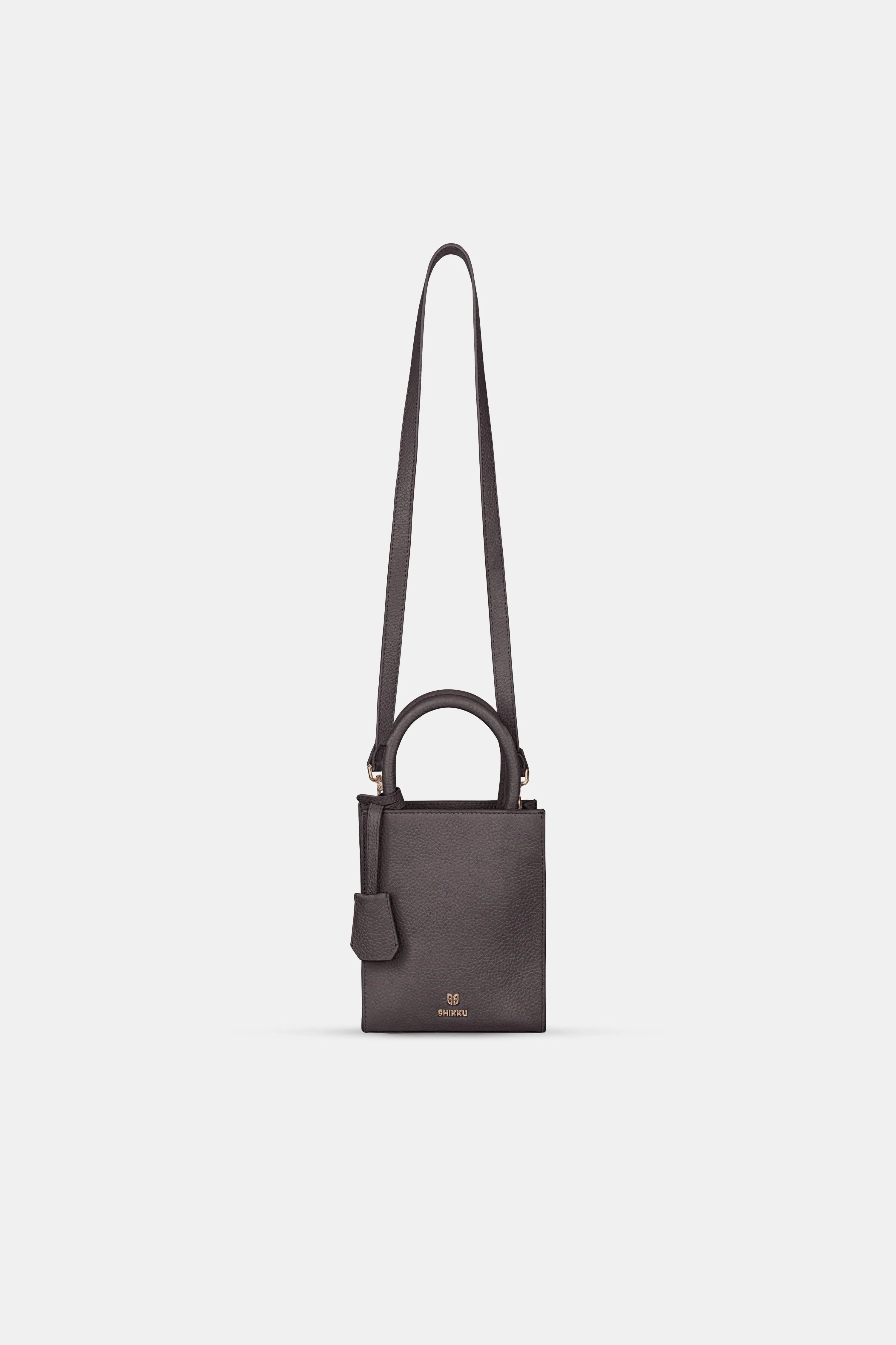 Mini Tote Leather Bag - Dark Brown