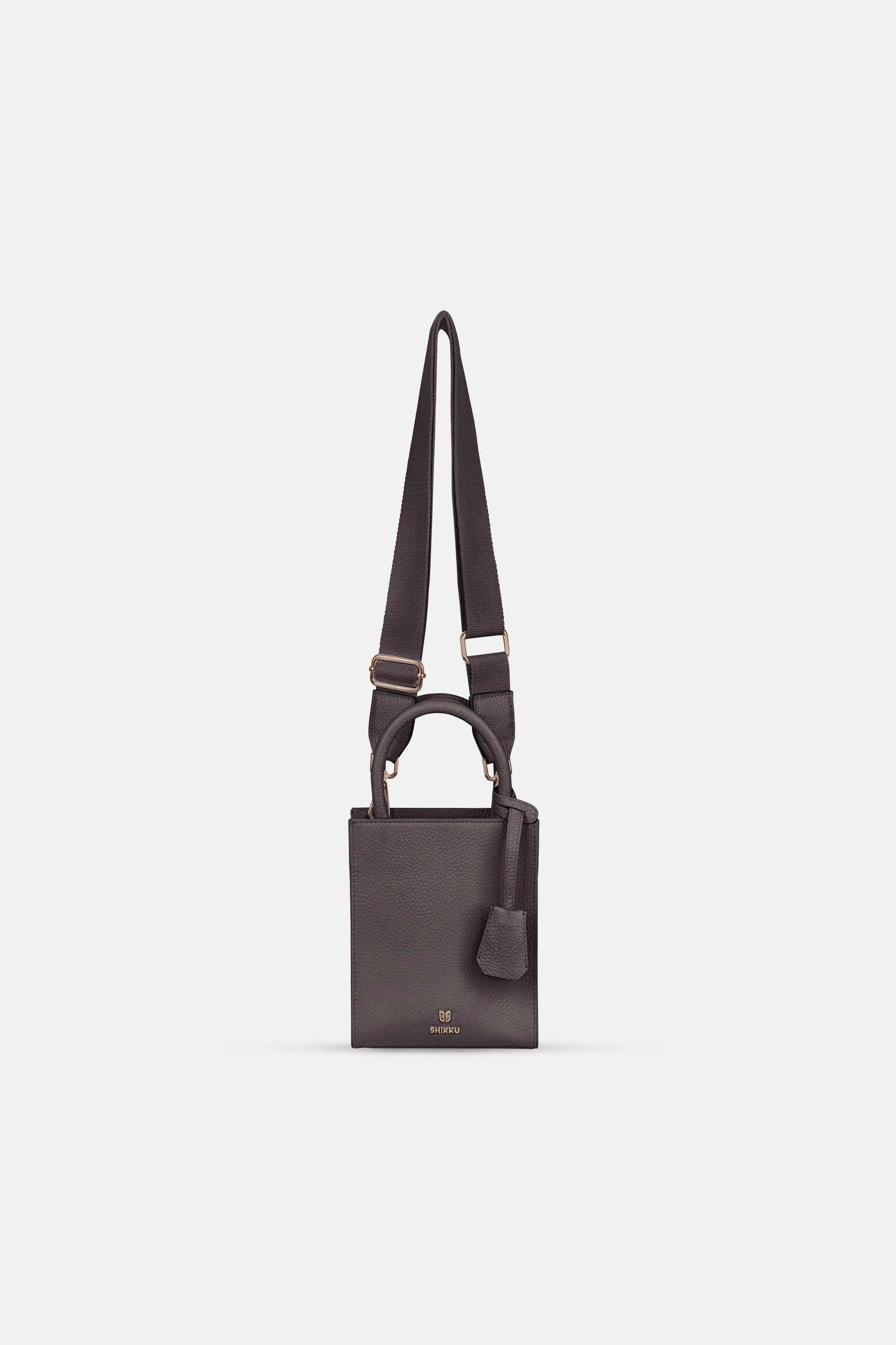 Mini Tote Leather Bag - Dark Brown