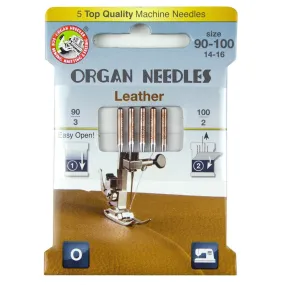 Organ Leather Needles 5pk 90/14 & 100/16