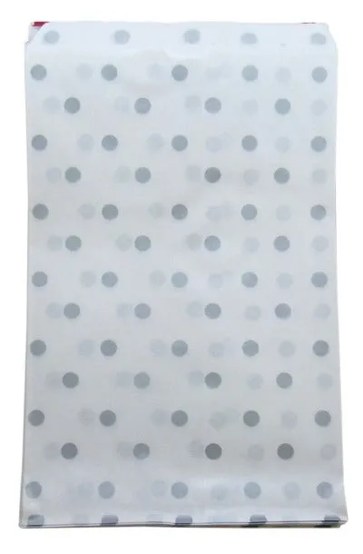 Polka Dot Flat Paper Bags -100Bags/Pack- Multiple Sizes/Colors
