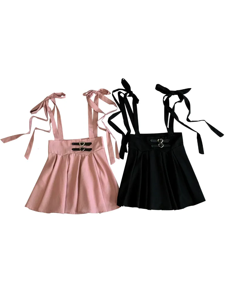 Ribbon Shoulder Leather Buckle Suspenders Cart