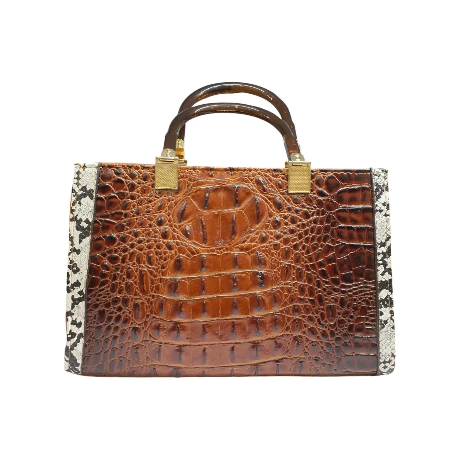 Snakeskin Patchwork Tote Bag