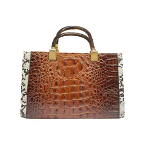 Snakeskin Patchwork Tote Bag