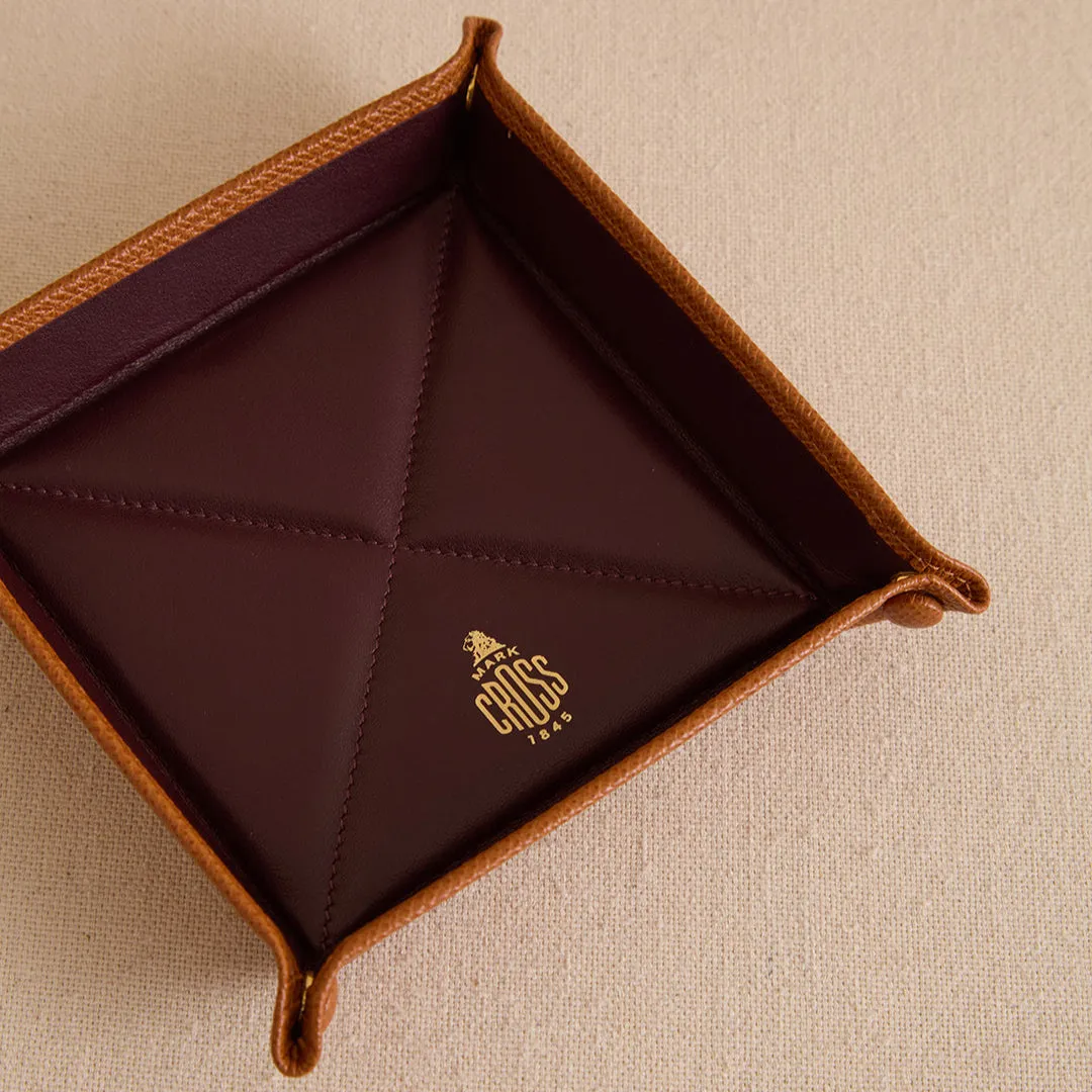 Valet Tray 14 in Luggage and Oxblood