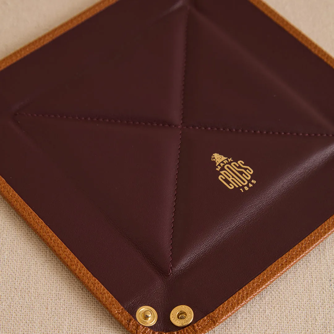 Valet Tray 14 in Luggage and Oxblood