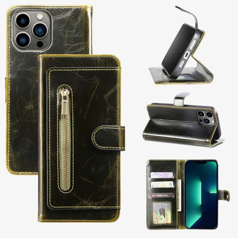 Wallet Case for iPhone PU Leather Durable Phone Case with Card Slot