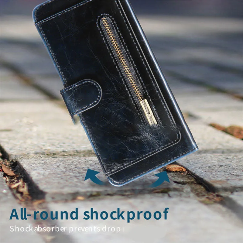 Wallet Case for iPhone PU Leather Durable Phone Case with Card Slot